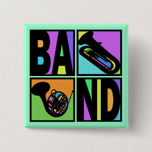 BAND-POP-KUNST-QUADRATE BUTTON