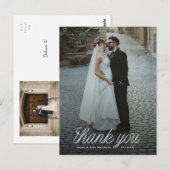 Band-Schrift Minimalistische Hochzeitsfoto  Postkarte (Vorne/Hinten)