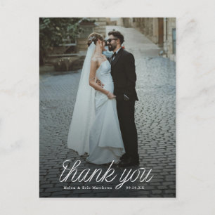 Band Schrift Minimalistische Hochzeitsfoto Postkarte