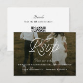 Band Schrift Minimalistische Hochzeitsfoto RSVP Karte (Vorne/Hinten)