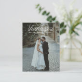 Band Schriftzug Minimalistische Hochzeitsfoto Postkarte (Stehend Vorderseite)