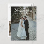 Band Schriftzug Minimalistische Hochzeitsfoto Postkarte (Vorne/Hinten)