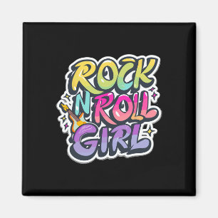 Band-Shirts für Kinder Rock'n'Roll Girl Rock and R Magnet