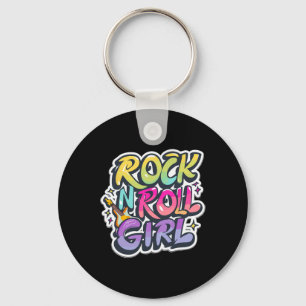 Band-Shirts für Kinder Rock'n'Roll Girl Rock and R Schlüsselanhänger