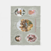 Band und Botanische Rahmen 5 Foto Olivenöl Weihnac Fleecedecke (Vorderseite)