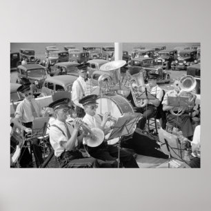 Band und klassische Autos der 30er Jahre Poster