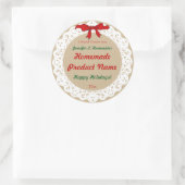 Band und Spitzen, altmodisches, hausgemachtes Prod Runder Aufkleber (Tasche)