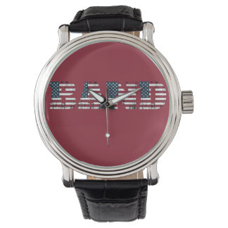 Band USA Flag Watch - Red Armbanduhr