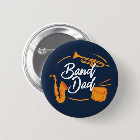 Band-Vater Funny School Marching Band Button (Vorne & Hinten)