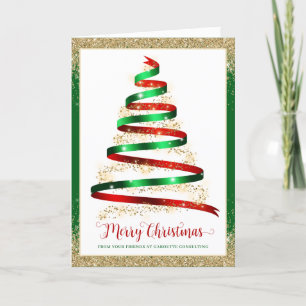 Band-Weihnachtsbaum Firmenlogo faltbar Karte