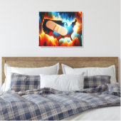 Bandage auf einer Neon USA Map Leinwanddruck (Insitu (Schlafzimmer))