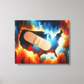 Bandage auf einer Neon USA Map Leinwanddruck (Vorderseite)