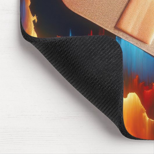 Bandage auf einer Neon USA Map Mousepad (Ecke)