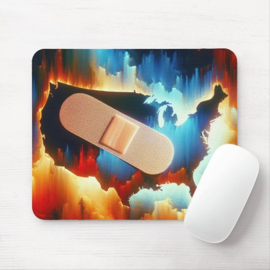 Bandage auf einer Neon USA Map Mousepad (Mit Mouse)