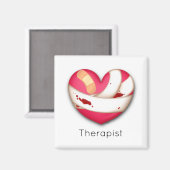 Bandaged Wounded Heart Humour Therapeut Magnet (Vorderseite/Rückseite)