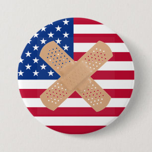 Bandagierte amerikanische Flagge Button