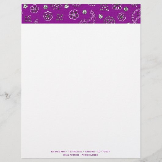 Bandana Anpassbarer Letterhead Briefbogen (Vorderseite)