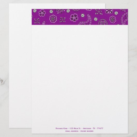 Bandana Anpassbarer Letterhead Briefbogen (Vorne/Hinten)