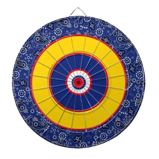 Bandana Blue Red Yellow Fun Game Nite Dartboard Dartscheibe (vorne)