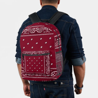 Bandana Burgundy Backpack Bedruckter Rucksack