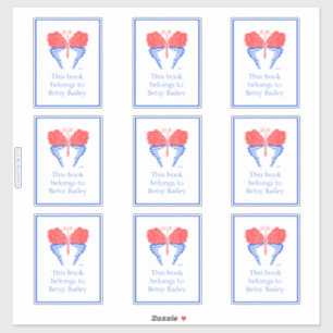 Bandana Butterfly Buchzeichen Aufkleber