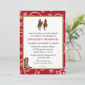 Bandana Cowboy Einladungen zum Geburtstag (Stehend Vorderseite)