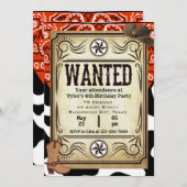 Bandana Cowboy Geburtstagsparty Einladung (Vorne/Hinten)