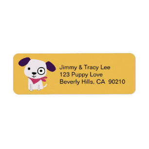 Bandana Doggy, Address Labels, gelb