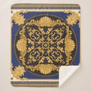 Bandana-Druck auf schwarz und blau Hintergrund, Go Sherpadecke