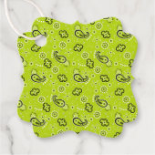 Bandana Green Blue Pattern Retro Preppy Zwei Töne Geschenkanhänger (Vorderseite)