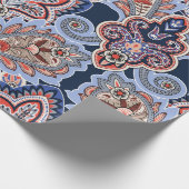 Bandana-Muster mit Paisley-Elementen. Vintager Han Geschenkpapier (Ecke)