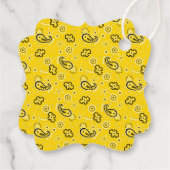 Bandana Orange Gelbes Muster Zwei Töne Spaß Geschenkanhänger (Rückseite)