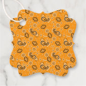 Bandana Orange Gelbes Muster Zwei Töne Spaß Geschenkanhänger (Vorderseite)