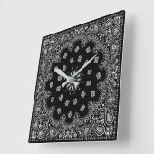 bandana paisley square clock quadratische wanduhr (Winkel)