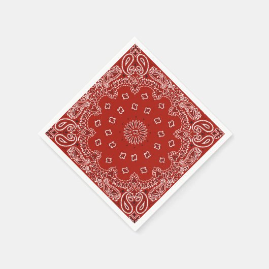 Bandana-Party-Papierservietten aus Rotem Western Serviette (Ecke)