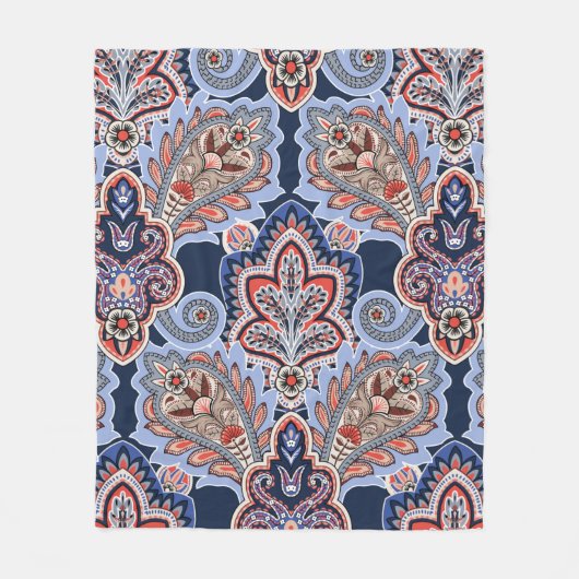 Bandana pattern with paisley elements. Vintage han Fleecedecke (Vorderseite)