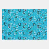 Bandana Pink Green Blue Classic Muster Retro Baby Geschenkpapier Set (Vorderseite 2)