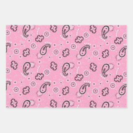 Bandana Pink Green Blue Classic Muster Retro Baby Geschenkpapier Set