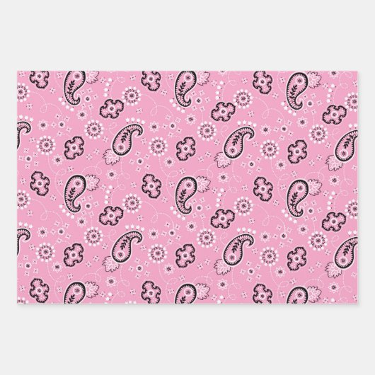 Bandana Pink Green Blue Classic Muster Retro Baby Geschenkpapier Set (Vorderseite)