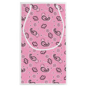 Bandana Pink Muster Retro Valentine Liebe Moderne Kleine Geschenktüte (Rückseite)