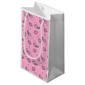 Bandana Pink Muster Retro Valentine Liebe Moderne Kleine Geschenktüte (Vorderseite Schrägansicht)