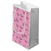 Bandana Pink Muster Retro Valentine Liebe Moderne Kleine Geschenktüte (Rückseite Schrägansicht)