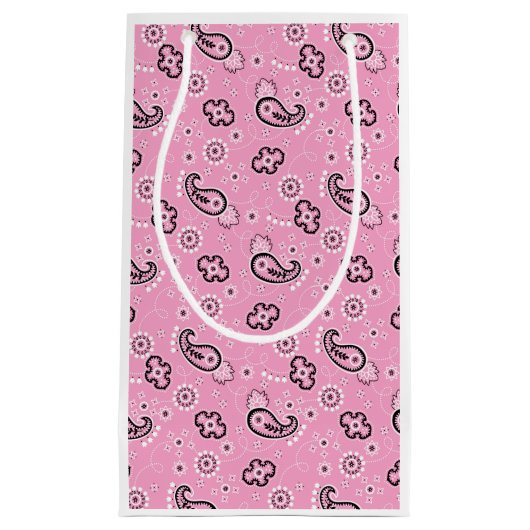 Bandana Pink Muster Retro Valentine Liebe Moderne Kleine Geschenktüte (Vorderseite)