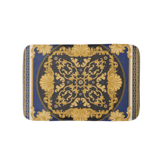 Bandana Print: Black Blue Gold. Badematte