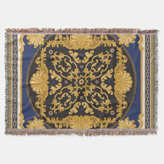 Bandana Print: Black Blue Gold. Decke