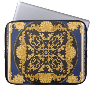 Bandana Print: Black Blue Gold. Laptopschutzhülle