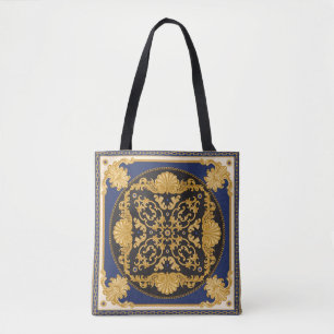Bandana Print: Black Blue Gold. Tasche