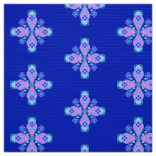 Bandana Print - Orchid, Blau und Kobalt Stoff