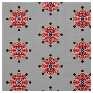 Bandana Print - rot, grau und schwarz Stoff