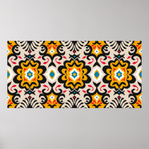 Bandana Print. Vintages nahtloses Muster mit Pisle Poster